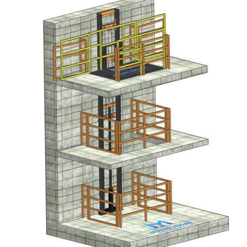 thiết kế thang nâng hàng 2 trụ