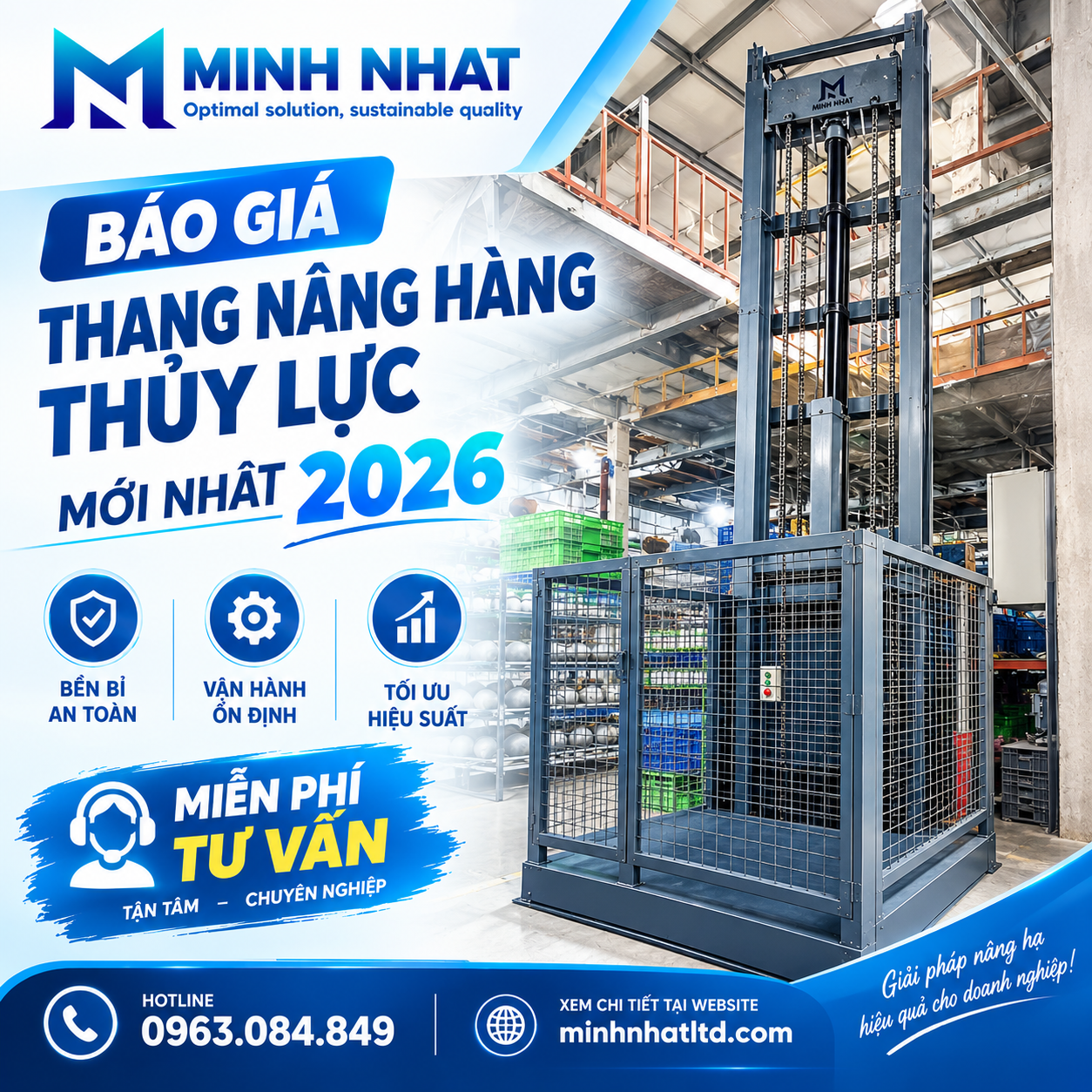 Báo giá thang nâng hàng thủy lực 2026