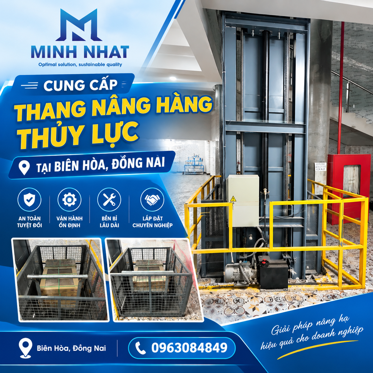 Cung cấp thang nâng hàng thủy lực tại Biên Hòa Đồng Nai