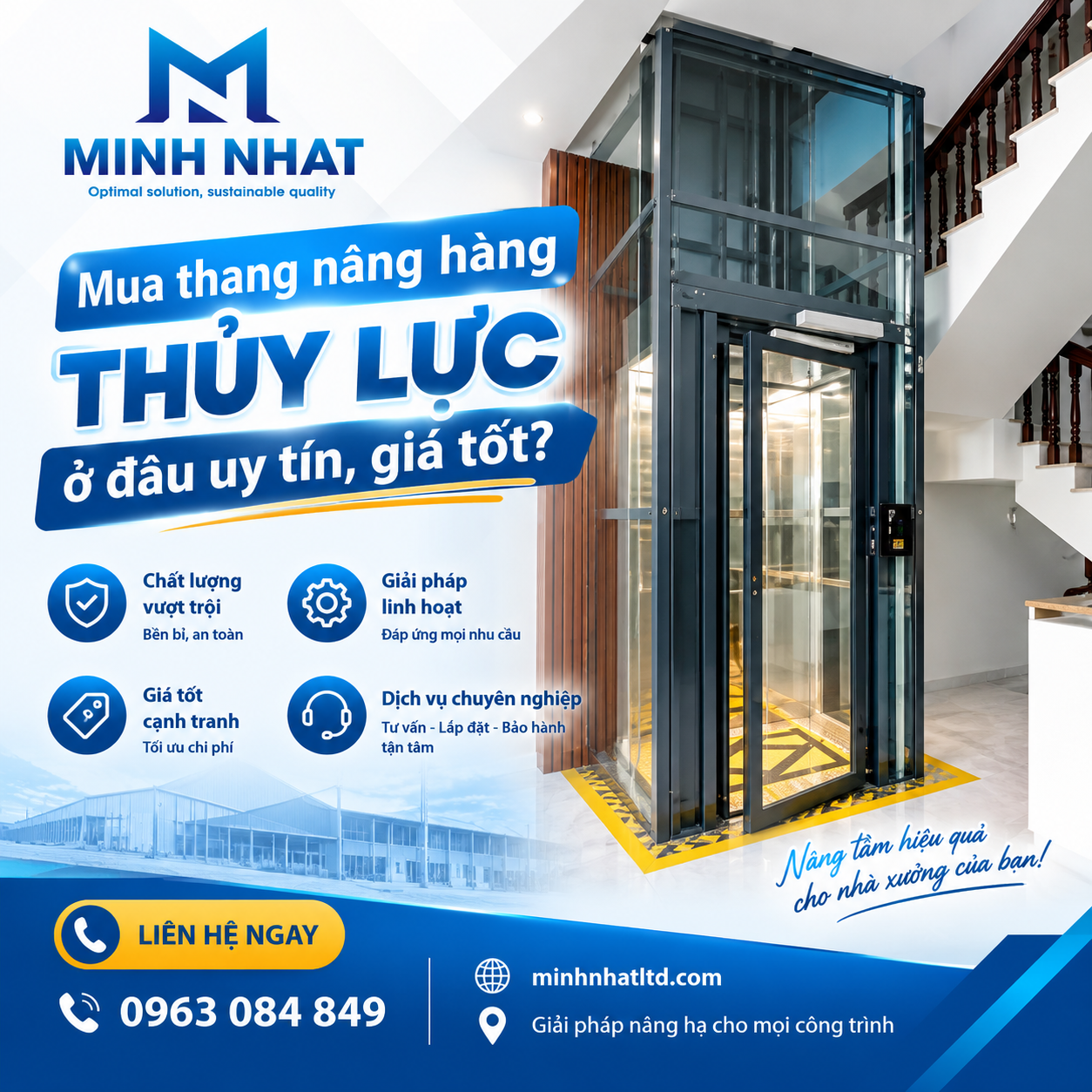 Thang nâng hàng ở đâu uy tín, giá tốt