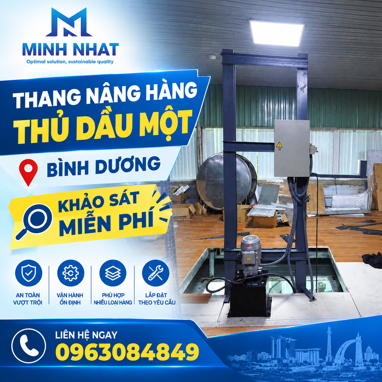 Thang nâng hàng thủ dầu một