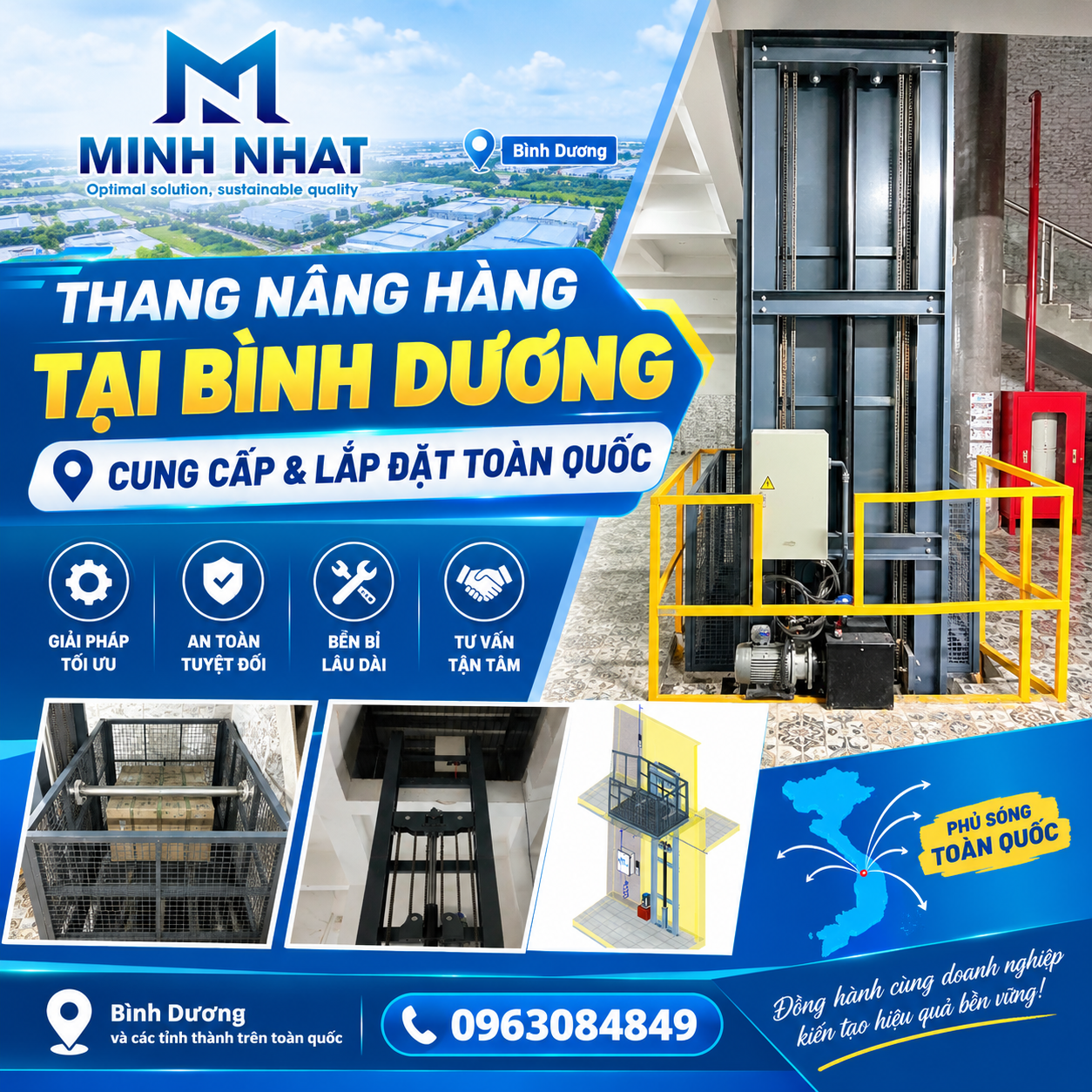 Thang nâng hàng thủy lực tại Bình Dương