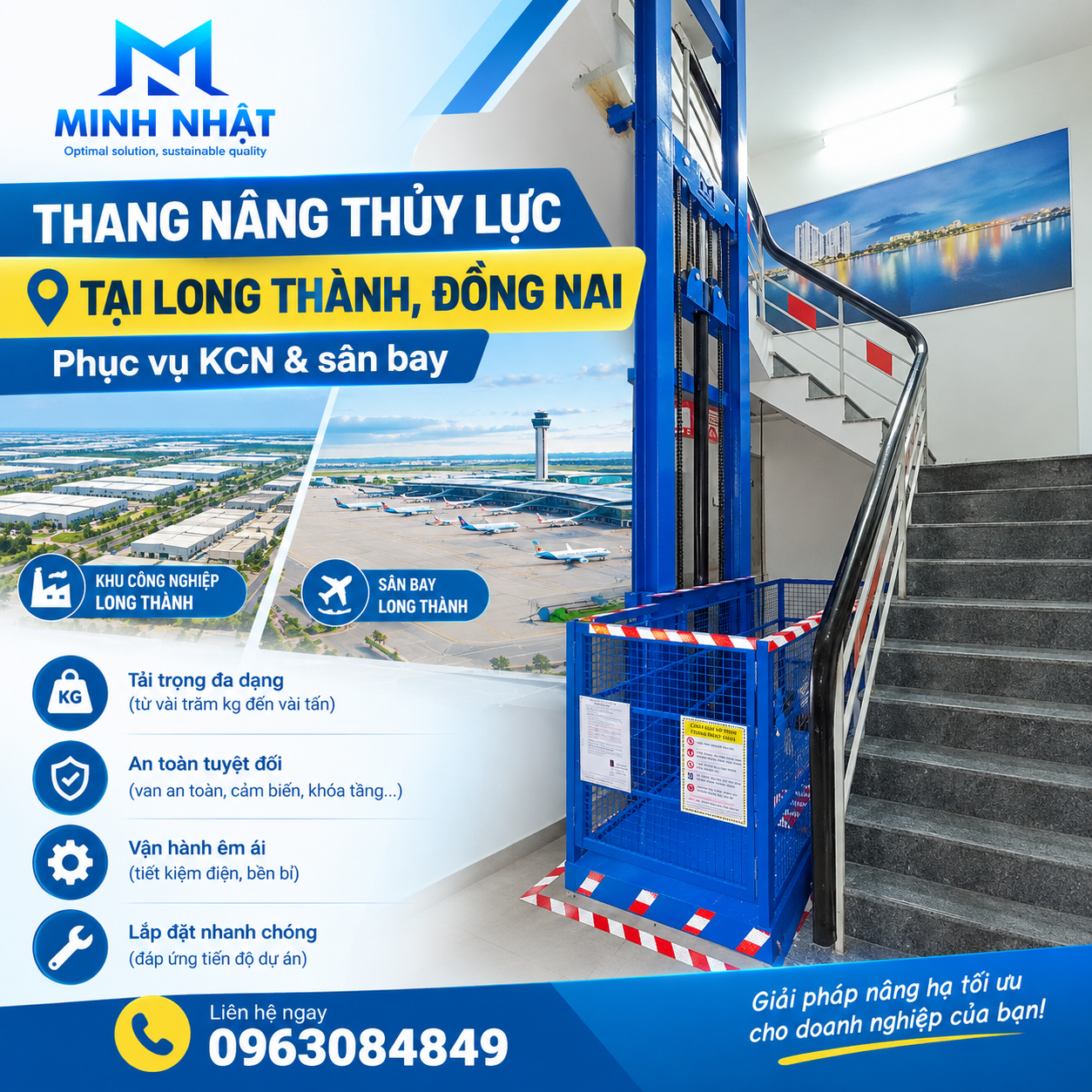 Thang nâng hàng thủy lực tại Long Thành, Đồng Nai
