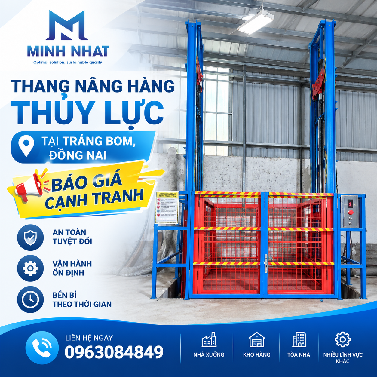 Thang nâng hàng thủy lực tại Trảng Bom, Đồng Nai
