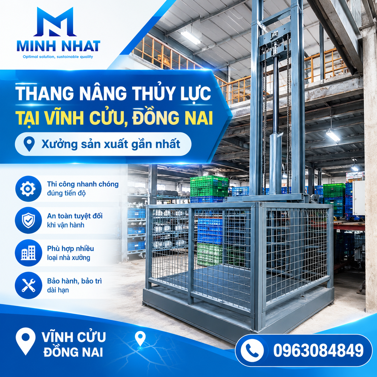 Thang nâng hàng thủy lực tại Vĩnh Cửu, Đồng Nai