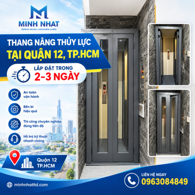 Thang nâng hàng thủy lực tại quận 12