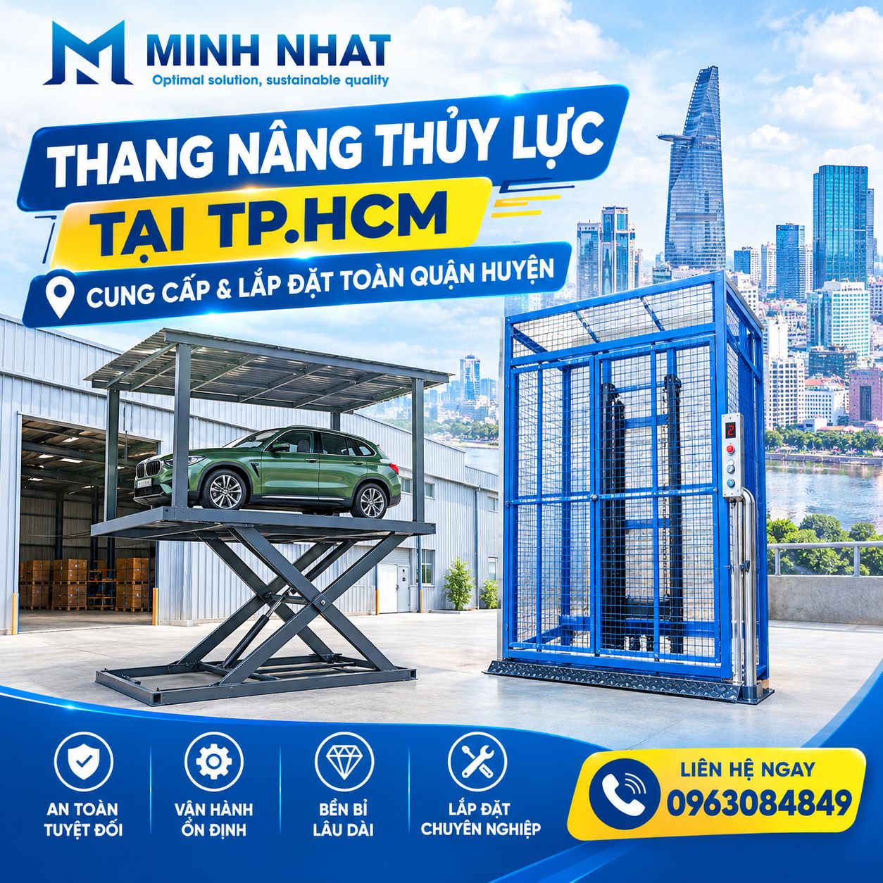 Thang nâng hàng thủy lực tại tp HCM