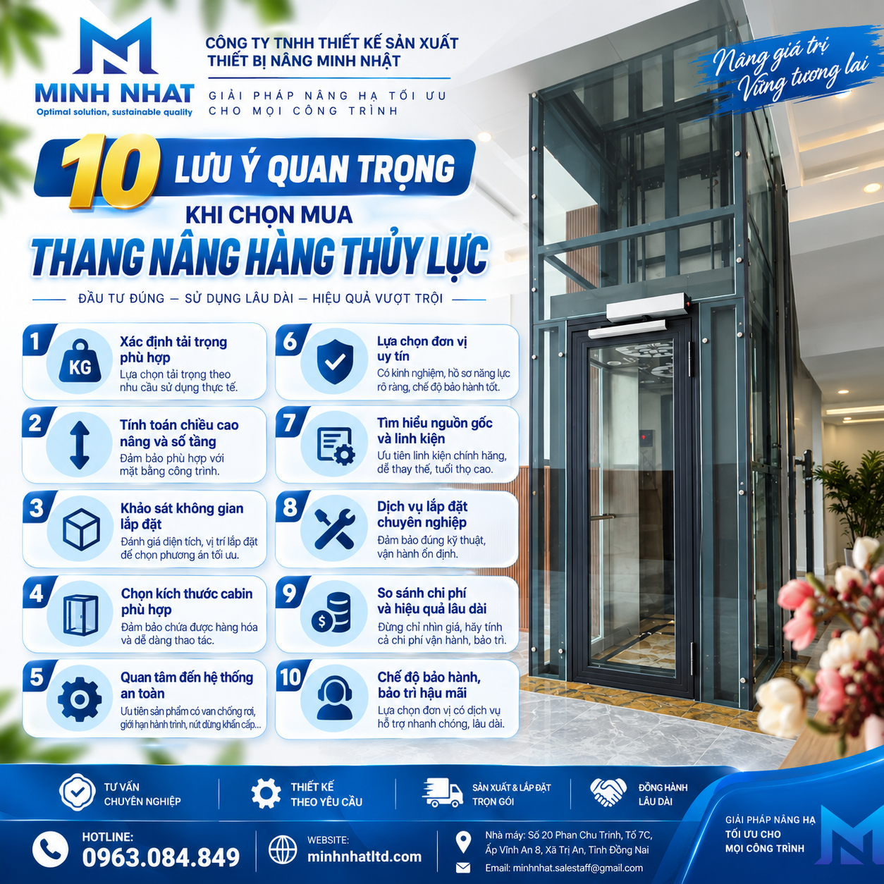 Kinh nghiệm chọn mua thang nâng hàng thủy lực