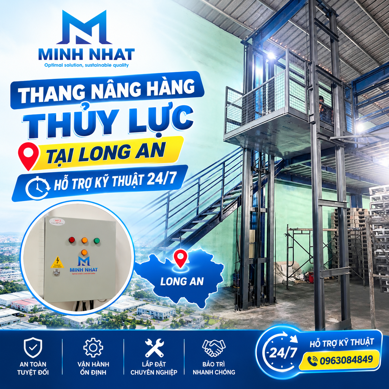 thang nâng hàng tại Long An
