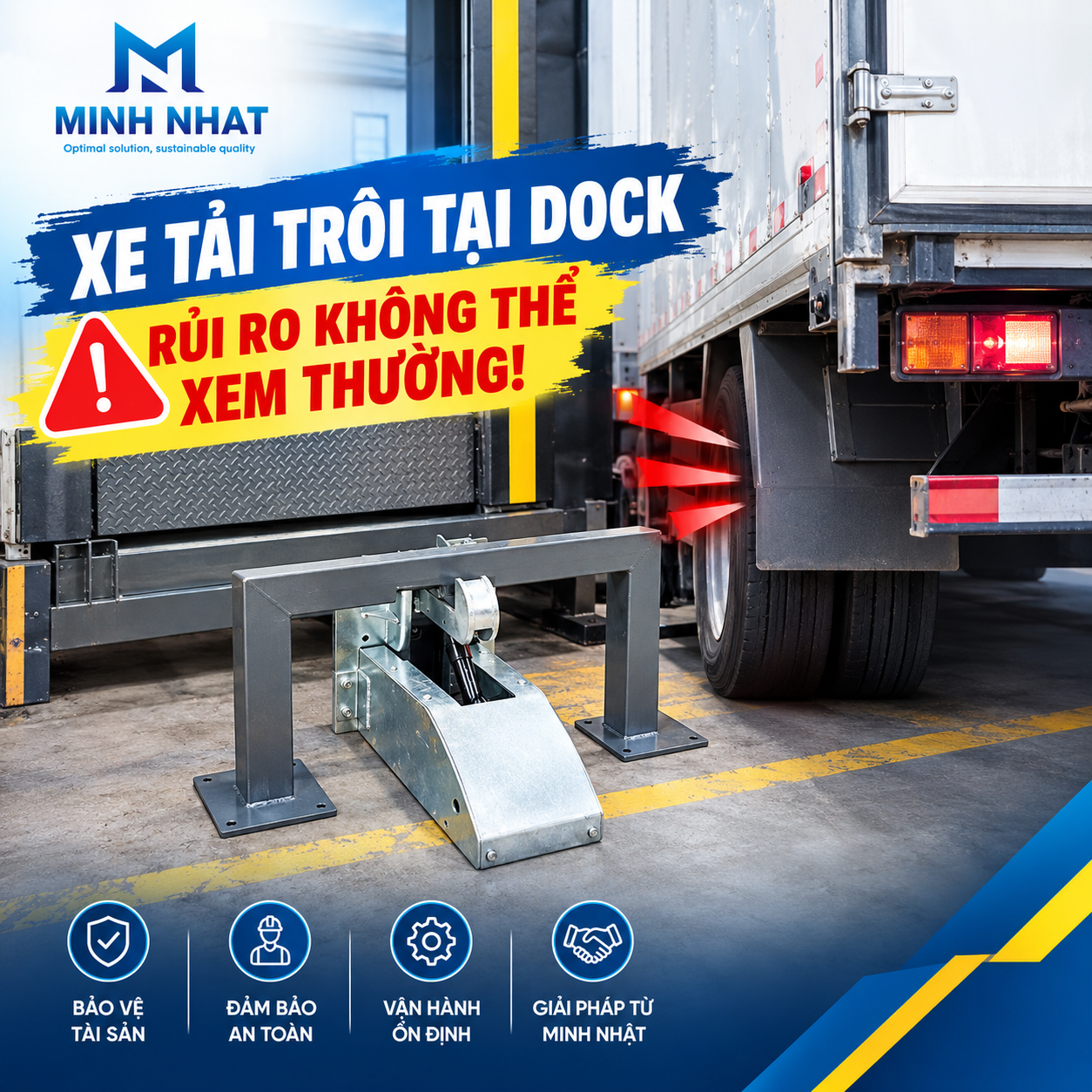 xe tải trôi tại dock, rủi ro không thể xem thường